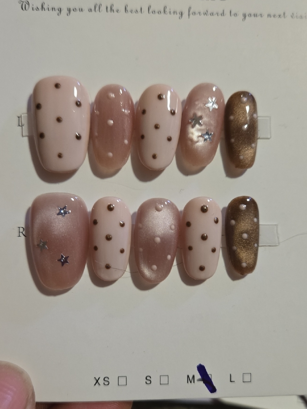 Pink & Gold Polka Dot Press-On Nail Set